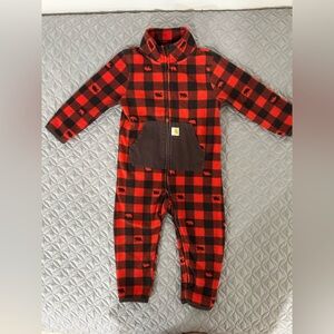 Carhartt Kids Plaid Red and Black Footie